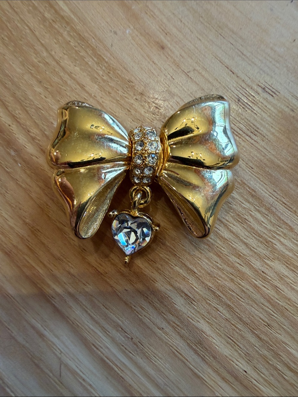 Monet Bow Rhinestone Brooch